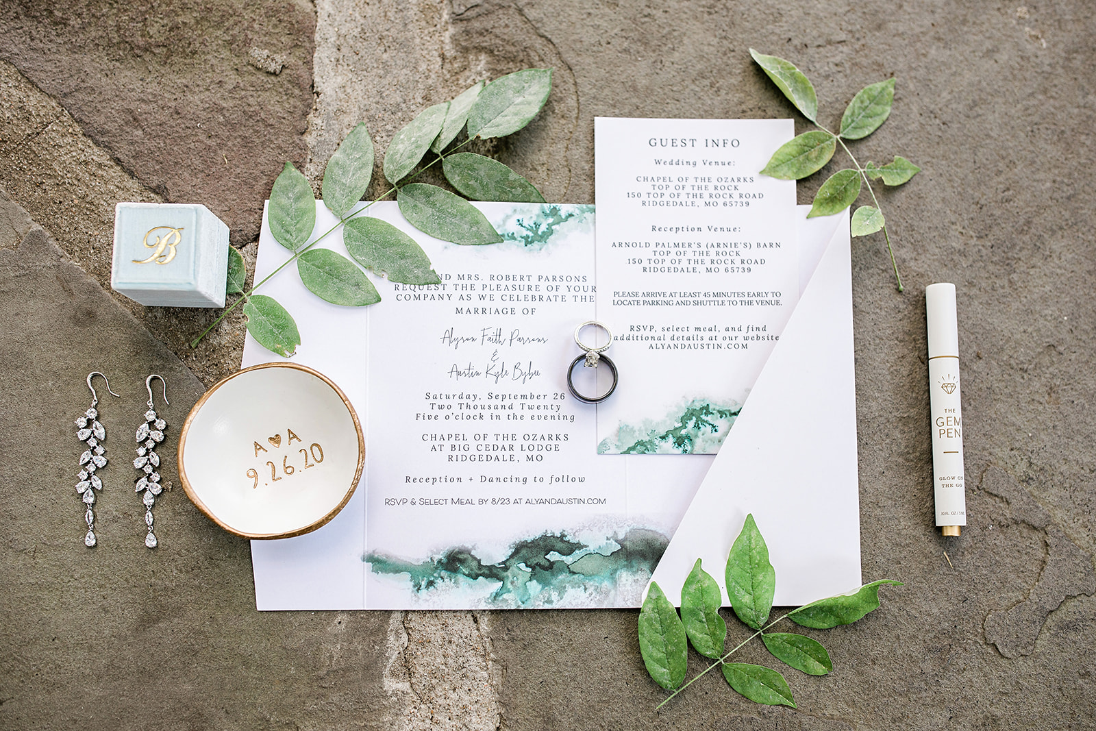 Big Cedar wedding details, invites and stationary by Tatyana Zadorin Photography