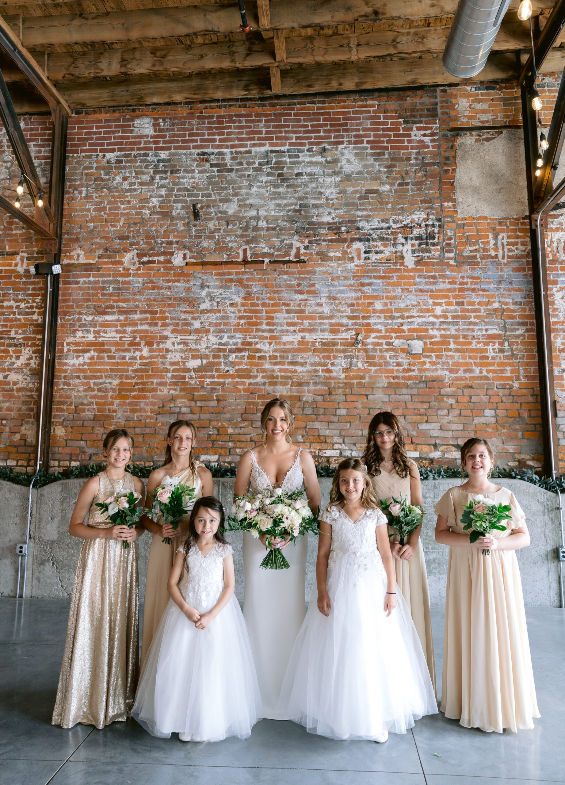 bride with her bridesmaids wedding photography