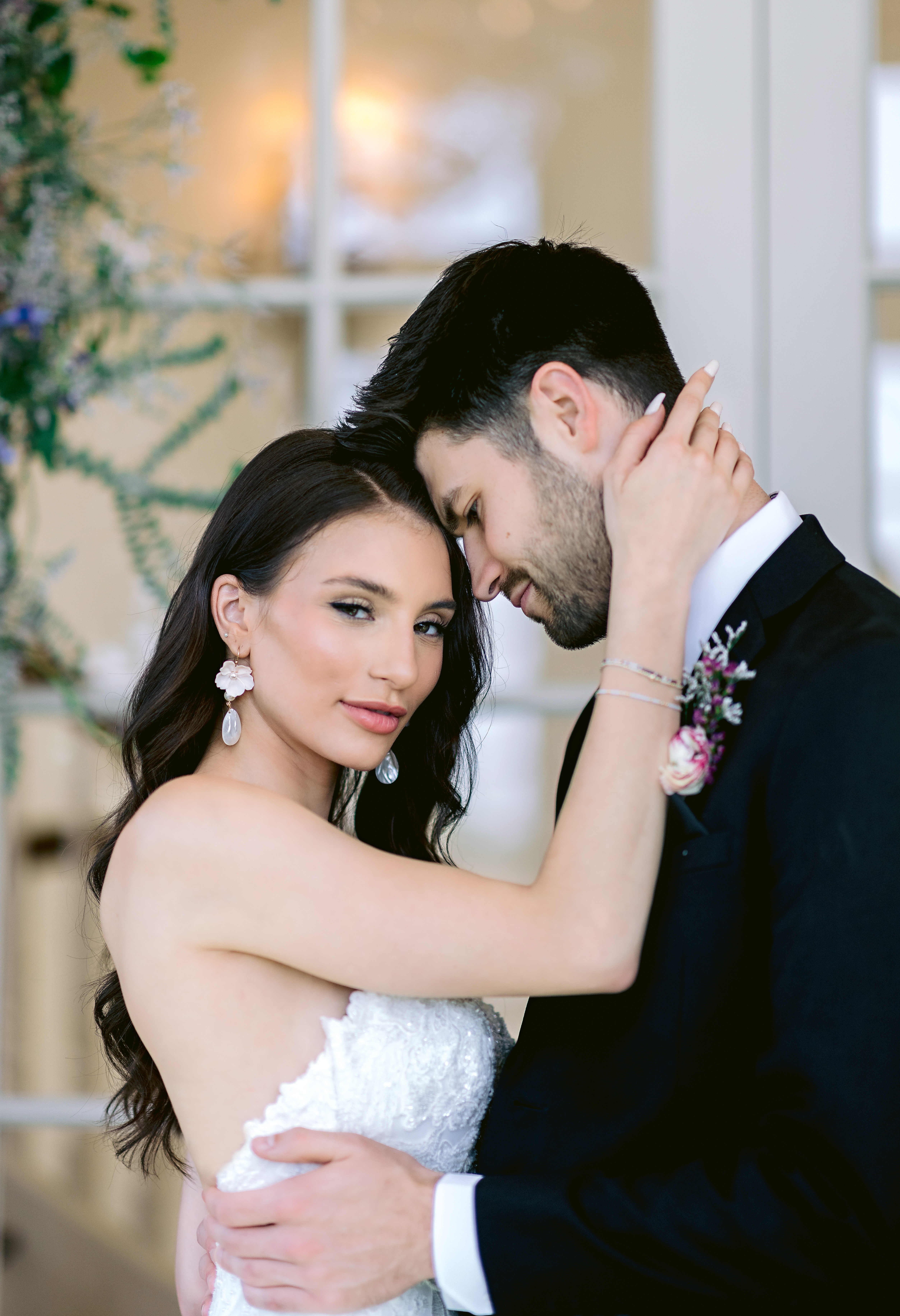 bride and groom elegant closeup portrait by Tatyana Zadorin Photography