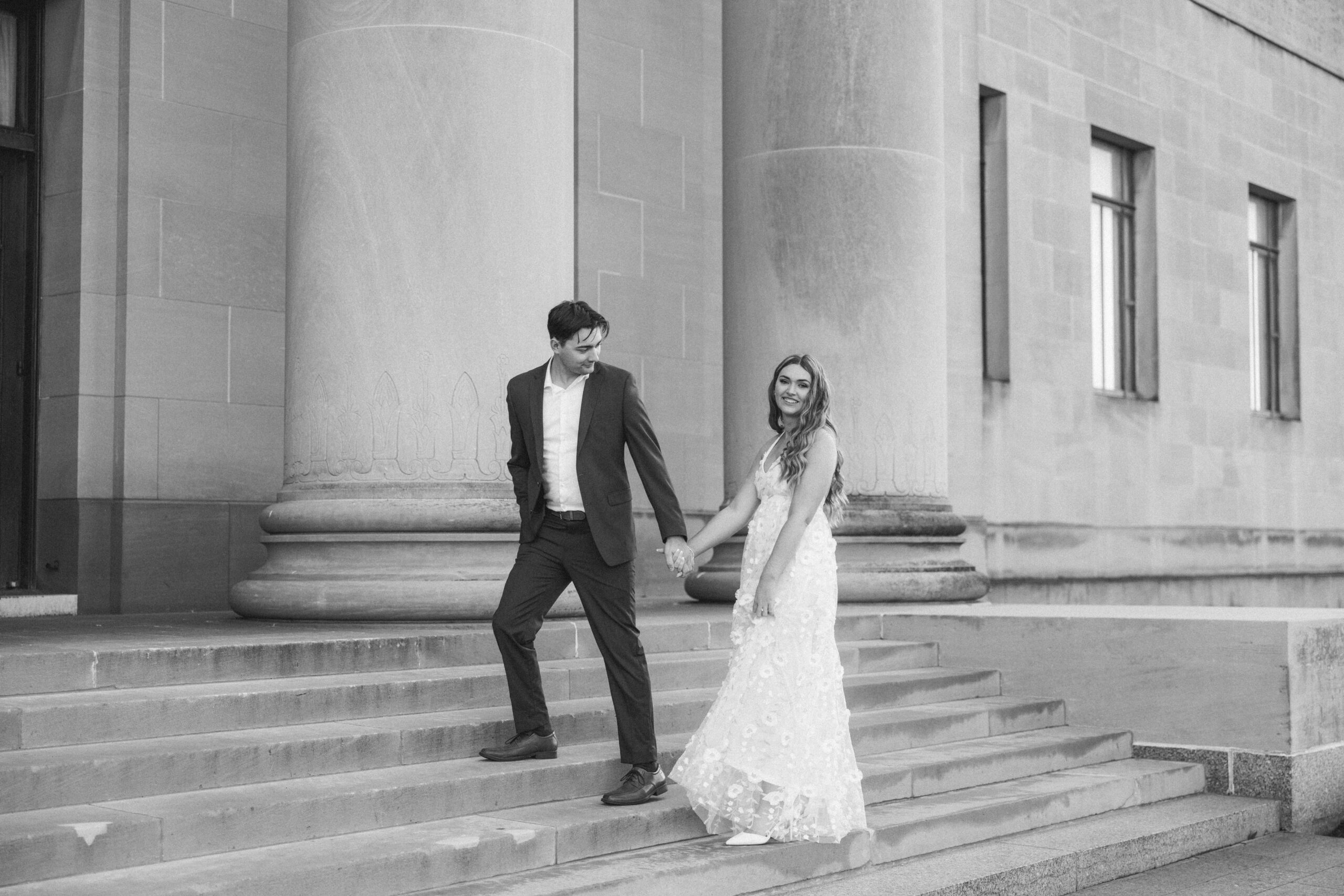 Black and white engagement session in Kansas City, Missouri by Tatyana Zadorin Photography