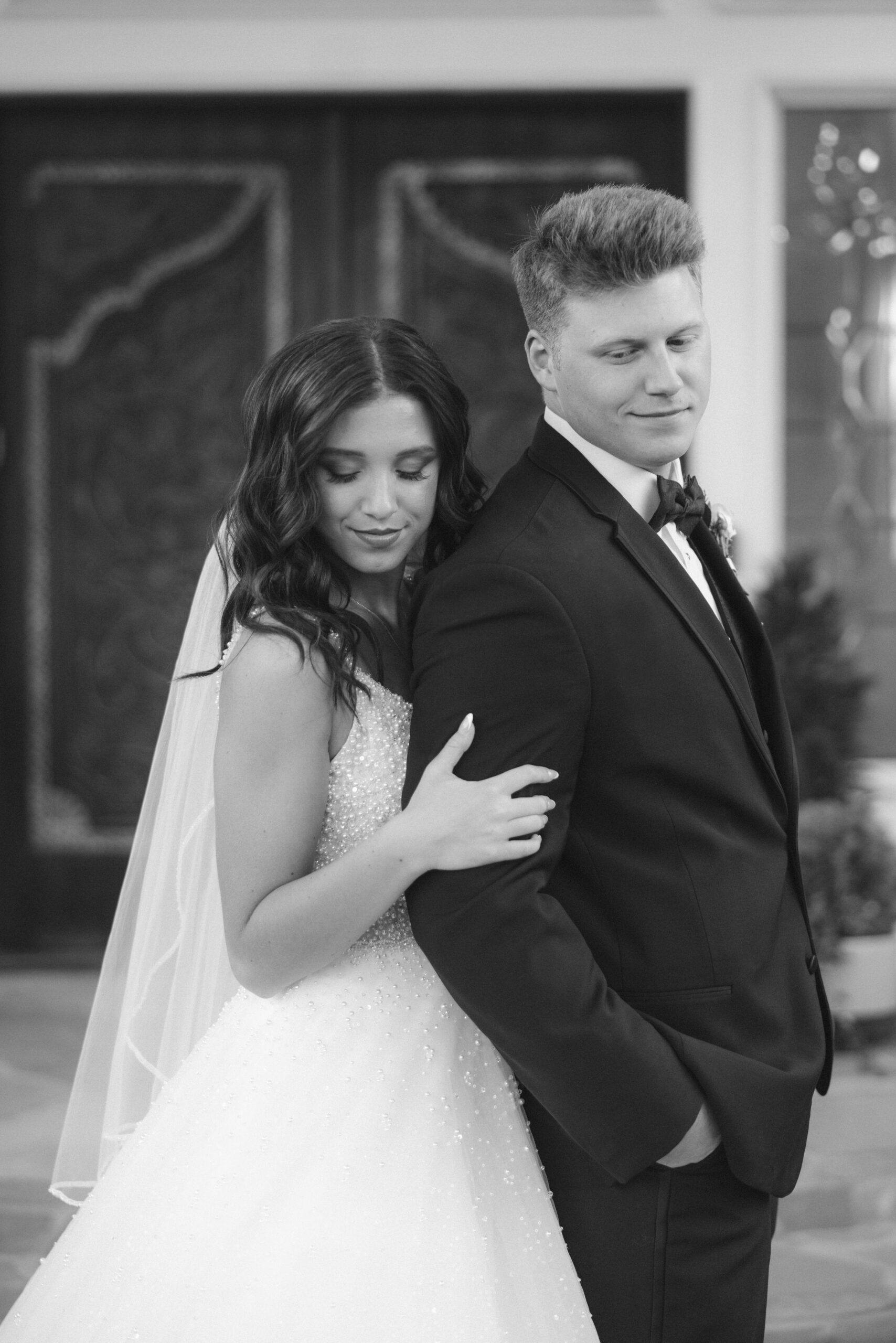 Black and white bride and groom photo photographed by Tatyana Zadorin photography