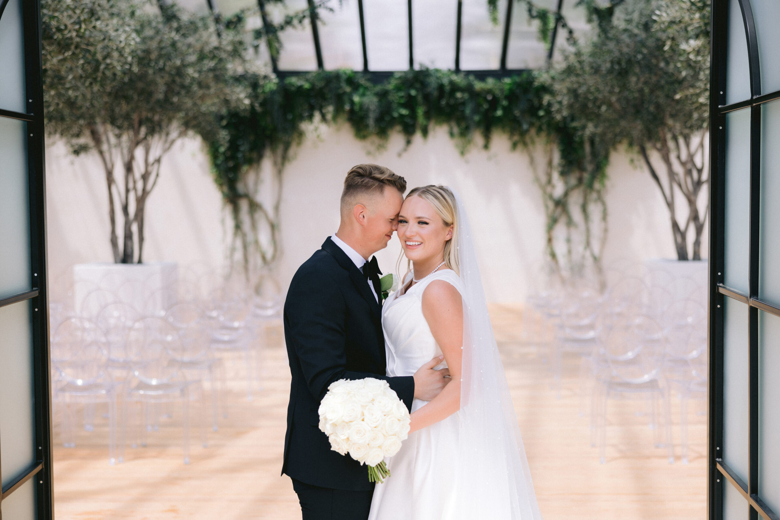 bride and groom looking at each other portrait shot by Tatyana Zadorin Photography